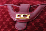 Celine Macadam Suede Bordeaux Red Shoulder Bag