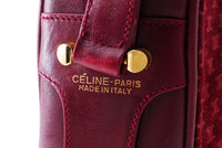 Celine Macadam Suede Bordeaux Red Shoulder Bag