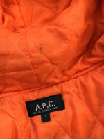 A.P.C Charcoal Black Orange Quilted Parka Fur Hood - Undothedone