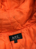 A.P.C Charcoal Black Orange Quilted Parka Fur Hood - Undothedone