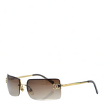 Chanel CC Logo Gold Brown Tinted Rhinestone Sunglasses 4104-B