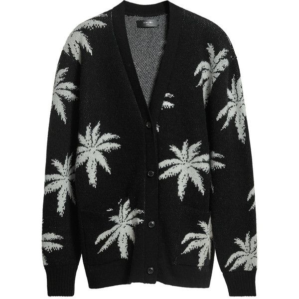 Amiri Black White Palm Tree Cashmere Cardigan – Undothedone