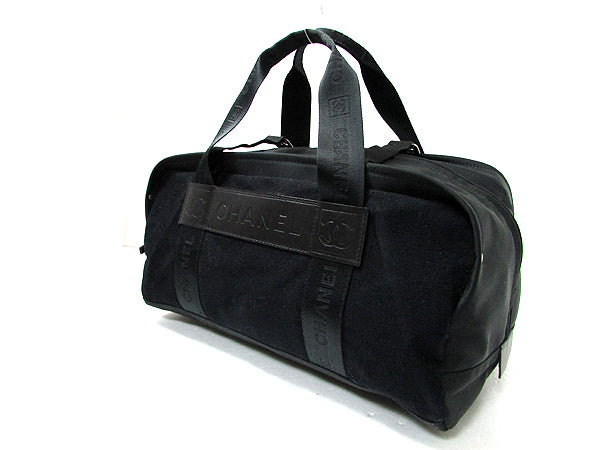 Chanel Sports Black Leather/Canvas CC Logo Duffle Bag – Undothedone
