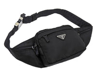 Prada Black Nylon Logo Zipper Waist Bag - Undothedone