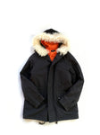 A.P.C Charcoal Black Orange Quilted Parka Fur Hood - Undothedone