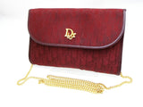 Christian Dior Bordexaux Red Monogram Ladies Chain Hand Bag - Undothedone