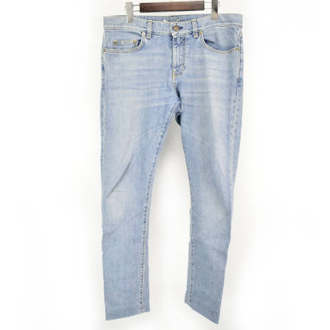 SAINT LAURENT PARIS D02 14AW HEDI ERA BLUE PLAIN DENIM JEANS - Undothedone