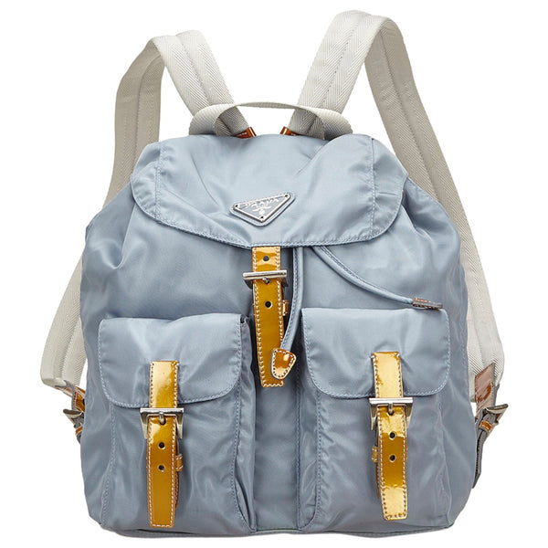 Prada Sport Ice Baby Blue Nylon Logo Shoulder Rucksack Bag Backpack
