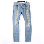 SAINT LAURENT PARIS 14AW DO2 M / SK-LW Blue Destroyed Crash Denim - Undothedone