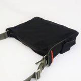 Prada Black Nylon Red Logo Shoulder Bag - Undothedone