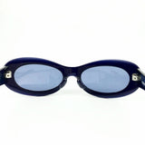 Chanel Gold CC Logo Blue Tinted Oval Sunglasses 5007