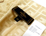 Fendi Yellow Beige Zucca Monogram Skirt