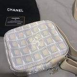 Chanel Sport White Monogram CrossBody Shoulder Bag CC w/ Logo Charm - Undothedone