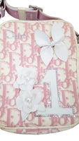 Christian Dior Mini Pink Monogram Rhinestone Flower Pattern Shoulder Bag