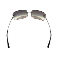 Chanel CC Logo Silver Aqua Blue Tinted Rhinestone Sunglasses 4017 - Undothedone