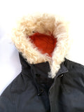 A.P.C Charcoal Black Orange Quilted Parka Fur Hood - Undothedone