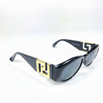 Gianni Versace Vintage MOD T24 Gold Medusa Black Blue tinted sunglasses - Undothedone