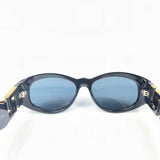 Gianni Versace Vintage MOD T24 Gold Medusa Black Blue tinted sunglasses - Undothedone