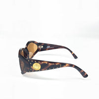 Gianni Versace Vintage MOD 495 Gold Medusa Tortoise Brown Sunglasses - Undothedone
