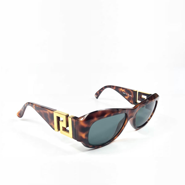 Gianni Versace Vintage MOD T75 Gold Medusa Tortoise Brown Sunglasses - Undothedone