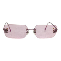 Chanel 2047-B Swarovski Rhinestone Pink Tinted Sunglasses - Undothedone