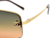 Chanel 4093-B Swarovski Rhinestone Orange Tinted Silver Sunglasses - Undothedone