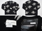 Amiri Black White Palm Tree Cashmere Cardigan - Undothedone