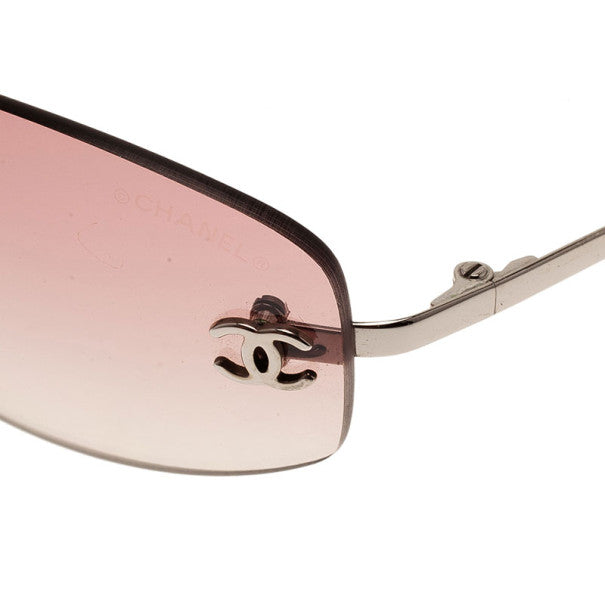 Chanel Pink Tinted CC Logo Rimless Sunglasses 4002 – Undothedone