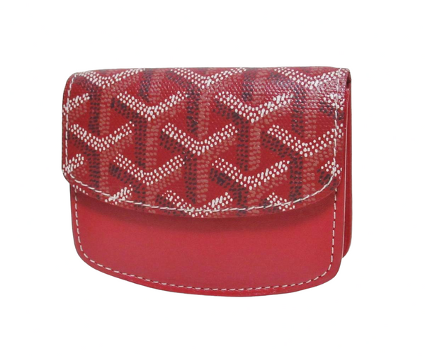 Goyard Porte Monnaie Coin Case Wallet Leather Red W9.5xH7.2cm from japan
