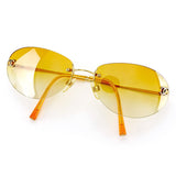 Chanel Gold CC Logo Orange Tinted Sunglasses - Undothedone