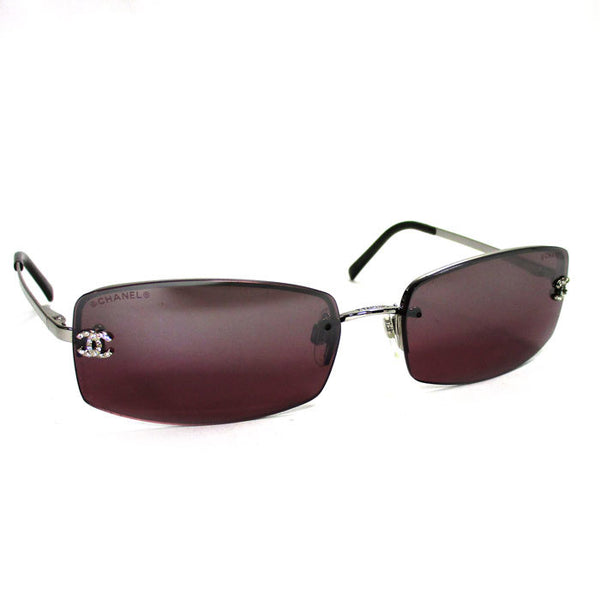 Chanel 4093-B Swarovski Rhinestone Purple Tinted Silver Sunglasses –  Undothedone