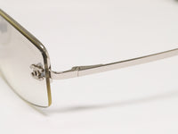 Chanel CC Logo Silver Clear Rimless Rhinestone Sunglasses - Undothedone