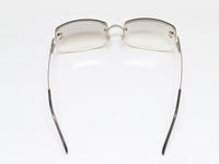 Chanel CC Logo Silver Clear Rimless Rhinestone Sunglasses - Undothedone