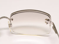 Chanel CC Logo Silver Clear Rimless Rhinestone Sunglasses - Undothedone