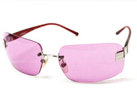 Chanel Pink Tinted CC Logo Rimless Sunglasses 4026