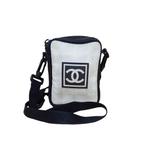 Chanel Sports CC Logo White Black Shoulder Bag