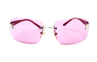 Chanel Pink Tinted CC Logo Rimless Sunglasses 4026