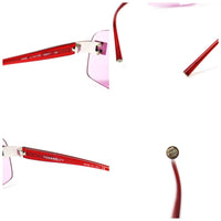 Chanel Pink Tinted CC Logo Rimless Sunglasses 4026