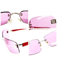 Chanel Pink Tinted CC Logo Rimless Sunglasses 4026