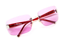 Chanel Pink Tinted CC Logo Rimless Sunglasses 4026