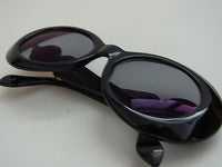 Gianni Versace Black Gold Medusa Rhinestone Oval Sunglasses MOD.418