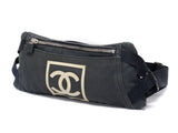 Chanel Sports CC Logo Vintage Navy Canvas Waist Shoulder Crossbody Bag - Undothedone