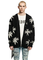 Amiri Black White Palm Tree Cashmere Cardigan - Undothedone