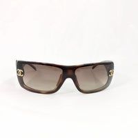 Chanel Rhinestone CC Logo Tortoise Brown Tinted Sunglasses