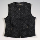 Fendi FF Logo Zucca Black Vest Pants Set - Undothedone