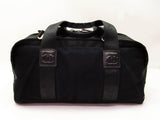 Chanel Sports Black Leather Canvas CC Logo Duffle Bag - Undothedone