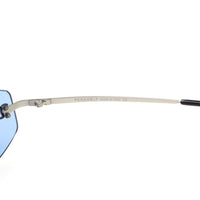 Chanel Blue Tinted Silver CC Logo Rimless Sunglasses 4002 - Undothedone