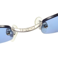 Chanel Blue Tinted Silver CC Logo Rimless Sunglasses 4002 - Undothedone