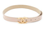 Chanel Calf Leather Gold CC Logo Beige Waist Belt - Undothedone