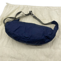 Prada Navy Blue Nylon Logo Zipper Waist Bag